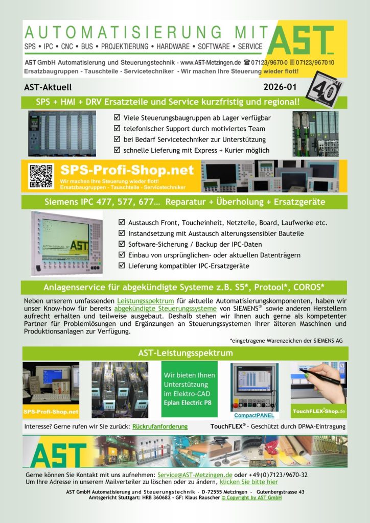 SPS-Profi-Shop, Reparaturen, IPC´s und Anlagenservice
